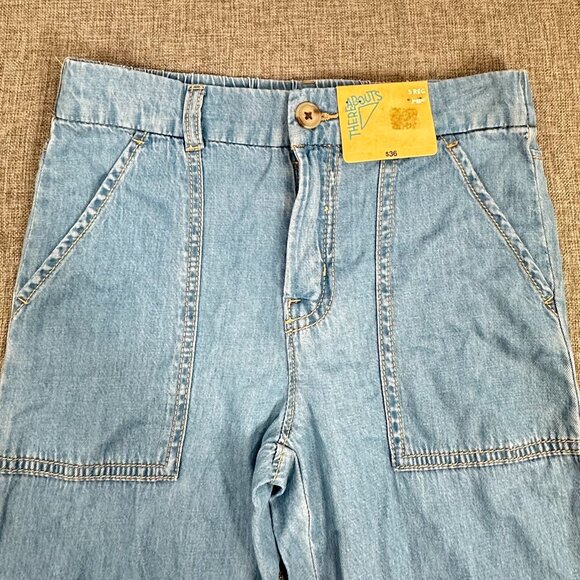 NEW! Thereabouts Boys Kids Denim Joggers Pants Light Wash 5 Reg $36 Cotton Blend - Picture 4 of 12